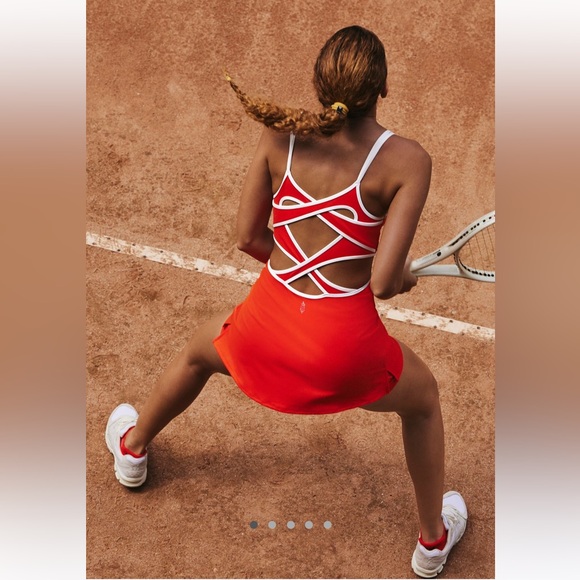 FP Movement by Free People Dresses & Skirts - Free People Movement One More Serve Skortsie dress one piece Flame White combo M